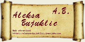 Aleksa Bujuklić vizit kartica